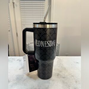 Wednesday Adam’s Black Web Travel 40oz Stainless Steel Black Tumbler